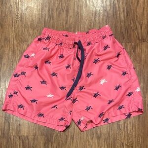 Pink Swim Shorts with Turtle Print size medium